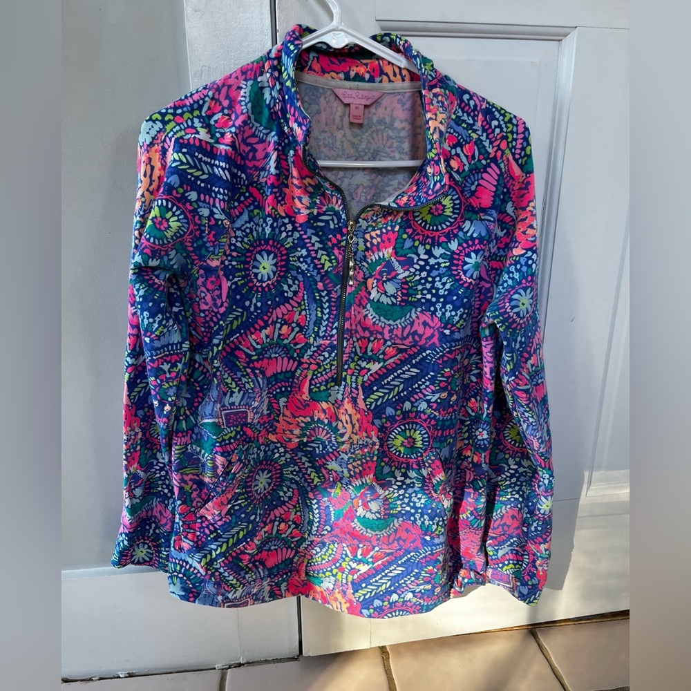Lilly Pulitzer Multicolor Floral Quarter-Zip Top